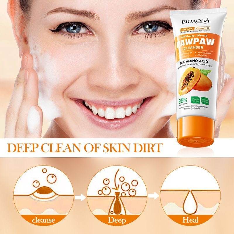 Bioaqua Papaya Vitamin C Cleanser Face Wash 100g - Douyin Shop