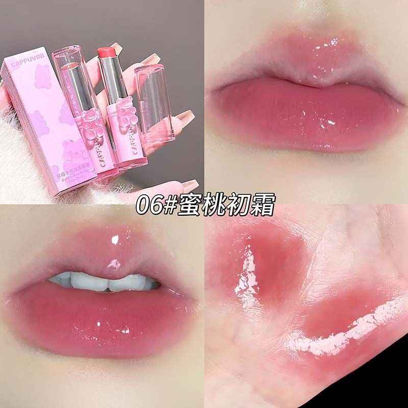 Cappuvini Soft Gummy Bear Mirror Solid Lip Gloss