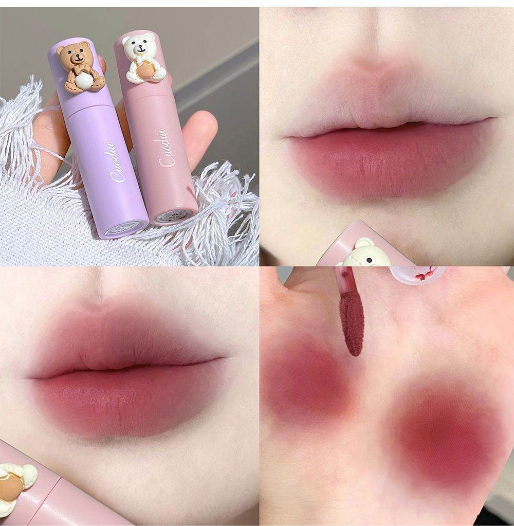 Cuodui Moe Bear Velvet Matte Lip Glaze Set (4 pieces) - Douyin Shop