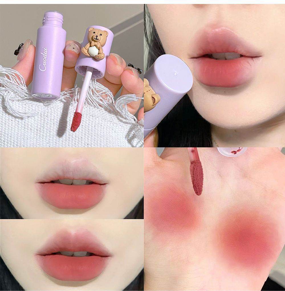Cuodui Moe Bear Velvet Matte Lip Glaze Set (4 pieces) - Douyin Shop