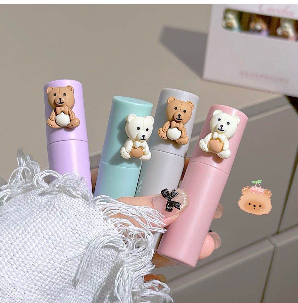Cuodui Moe Bear Velvet Matte Lip Glaze Set (4 pieces) - Douyin Shop