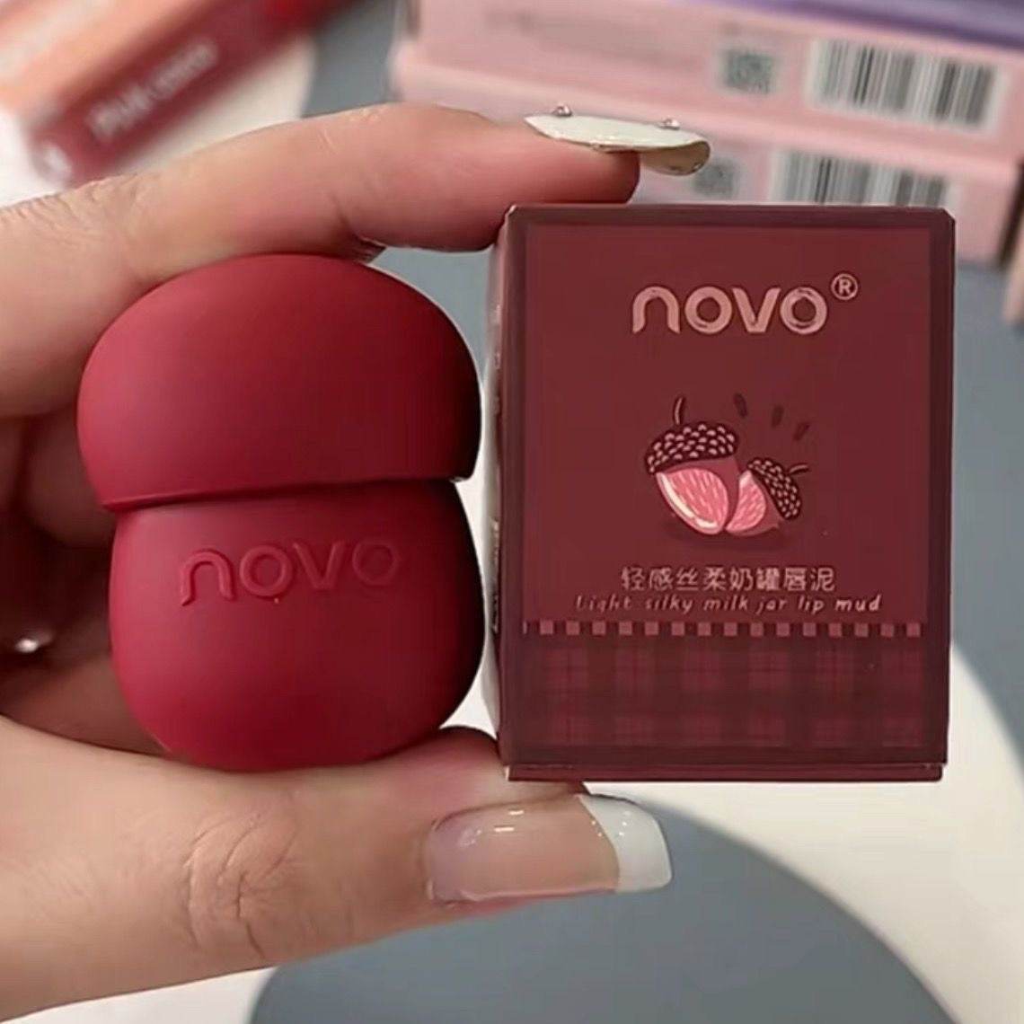 Novo Light Silky Milk Jar Lip Mud 544 (applicator attached) - Douyin Shop