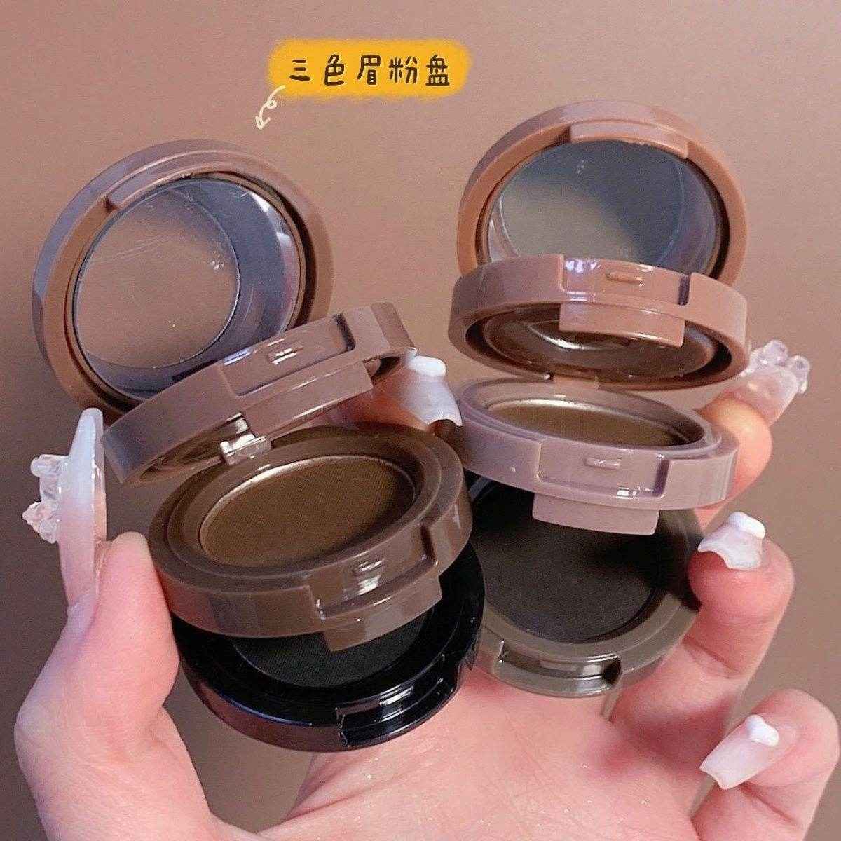 Miss Lara Three Tier Eyebrow Powder with Mirror - Douyin Shop