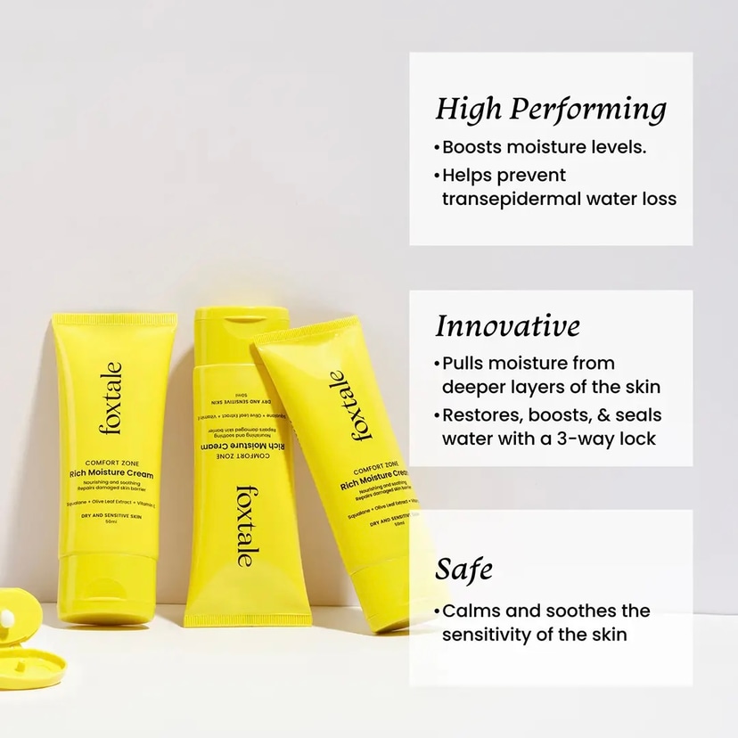 Foxtale Rich Moisture Cream with Squalane + Olive Leaf Extract + Vitamin E 50ml (for dry and sensitive skin) - Douyin Shop product image 2