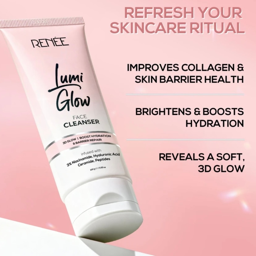 Renee Lumi Glow Face Cleanser (with 3% Niacinamide, Hyaluronic Acid, Ceramide & Peptide) 100g - Douyin Shop product image 4