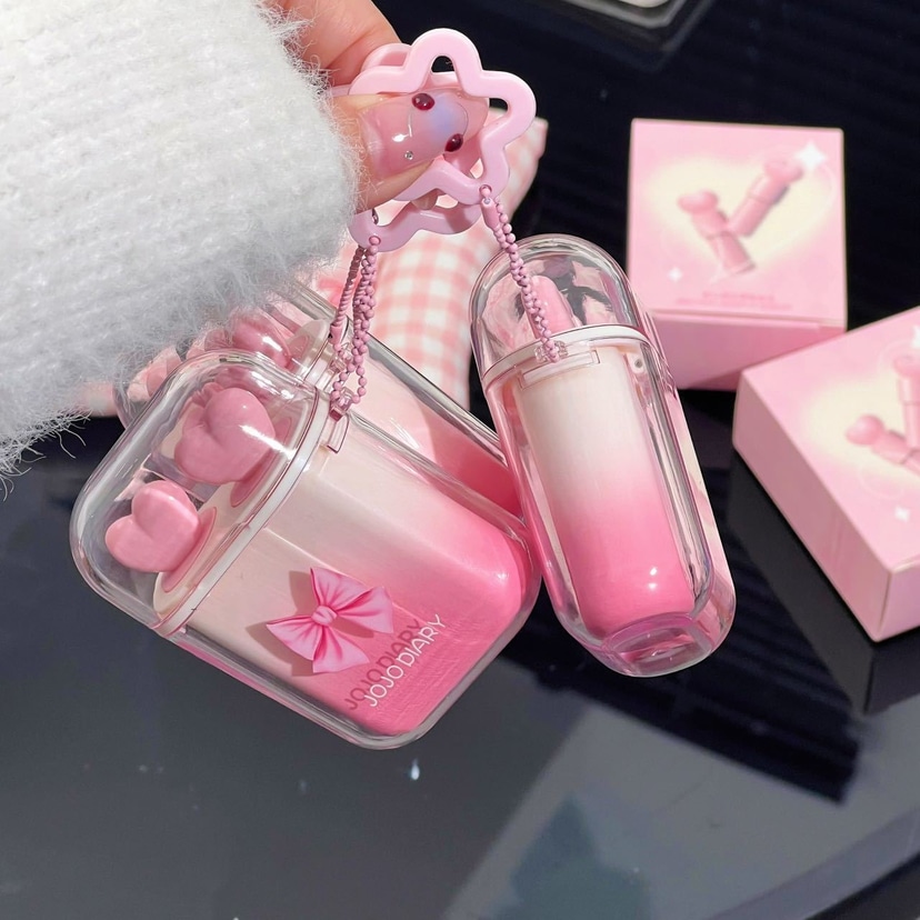 Jojo Diary Sweetheart Holiday Lip Glaze Set (2 in 1 matte + glossy) - Douyin Shop product image 2