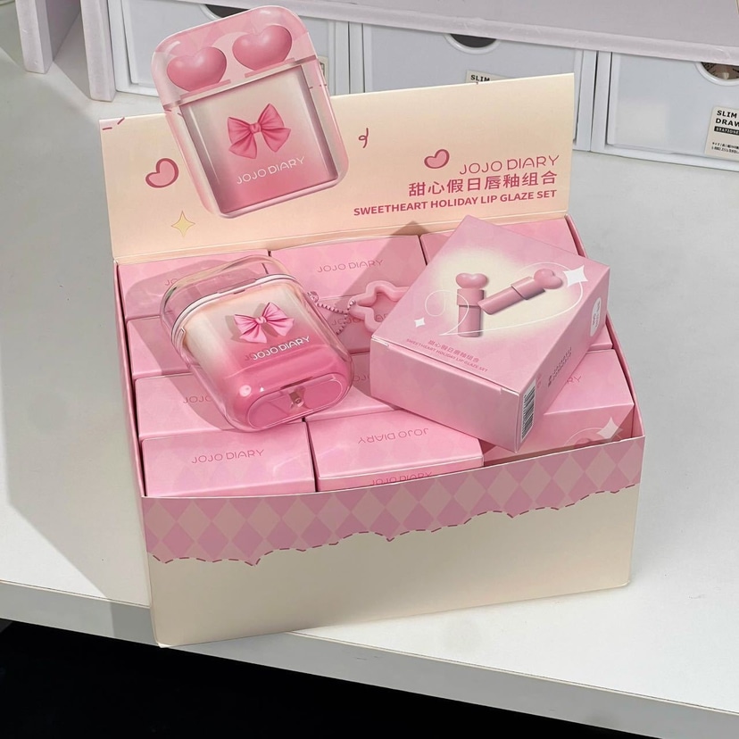 Jojo Diary Sweetheart Holiday Lip Glaze Set (2 in 1 matte + glossy) - Douyin Shop product image 8