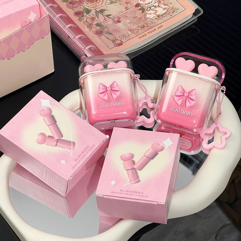 Jojo Diary Sweetheart Holiday Lip Glaze Set (2 in 1 matte + glossy) - Douyin Shop product image 11