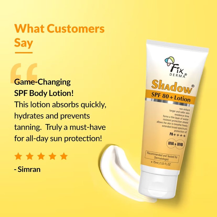 Fixderma Shadow Sunscreen SPF 80+ PA++++ Lotion 75ml - Douyin Shop product image 6