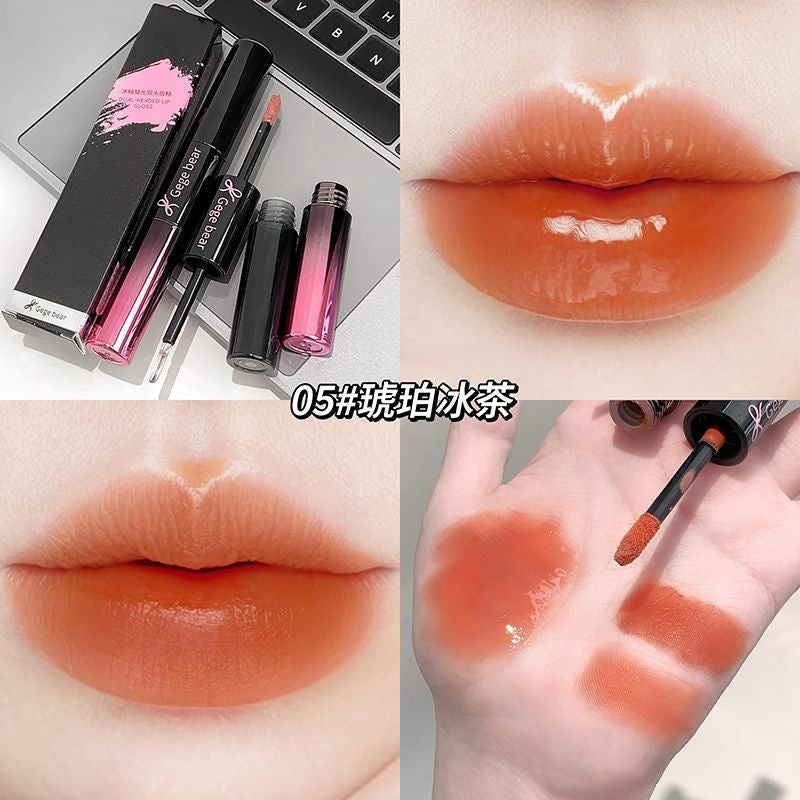 Gege Bear Dual Headed Velvet + Glossy Lip Combo - Douyin Shop product image 7