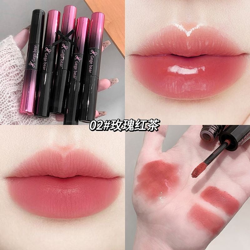 Gege Bear Dual Headed Velvet + Glossy Lip Combo - Douyin Shop product image 4