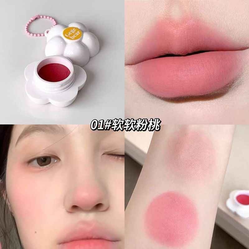 Gege Bear Multi-purpose Flower Lip and Cheek Mud Keychain - Douyin Shop product image 3