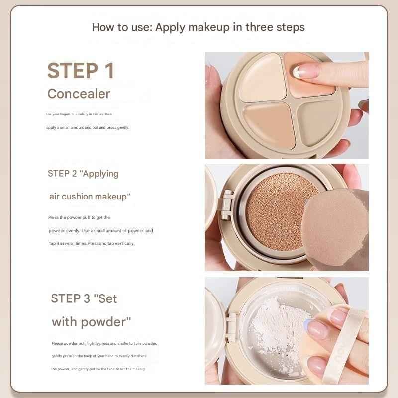 Novo 3 in 1 Cushion Foundation (Concealer, Cushion Foundation and Setting Powder) - Douyin Shop product image 5
