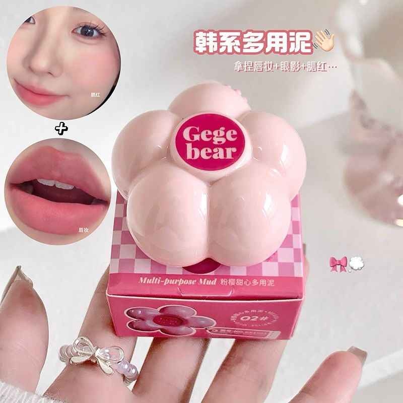 Gege Bear Multi-purpose Flower Lip and Cheek Mud Keychain - Douyin Shop product image 11