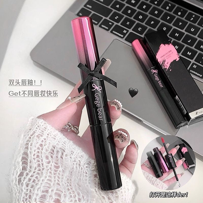 Gege Bear Dual Headed Velvet + Glossy Lip Combo - Douyin Shop product image 11