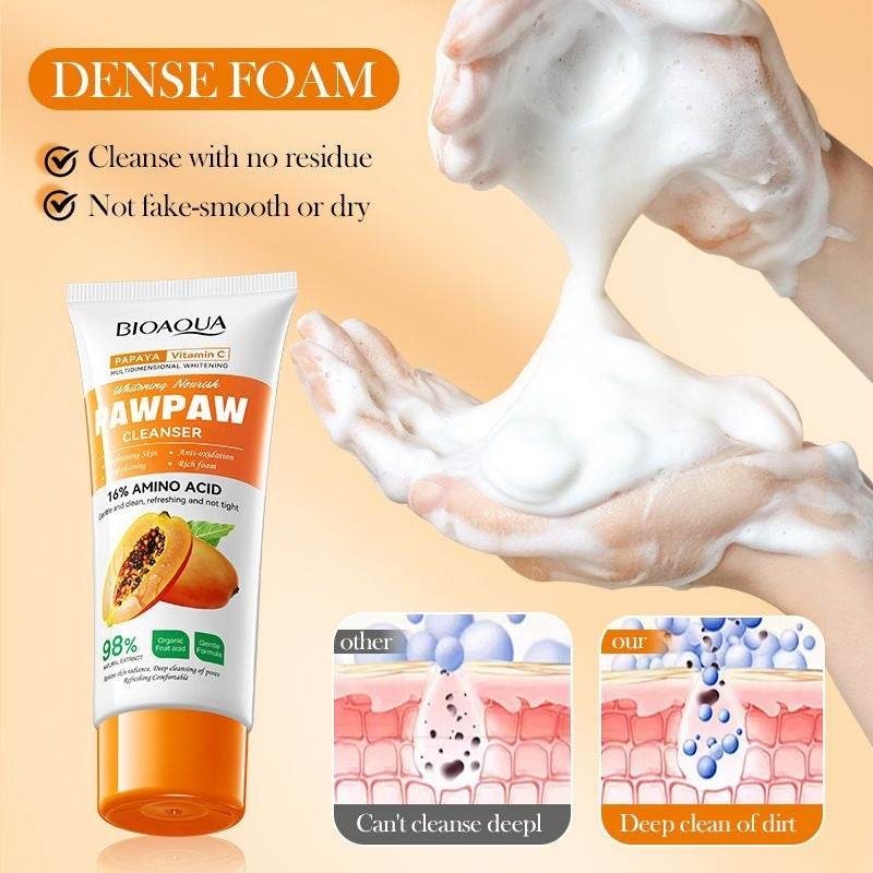 Bioaqua Papaya Vitamin C Cleanser Face Wash 100g - Douyin Shop product image 2