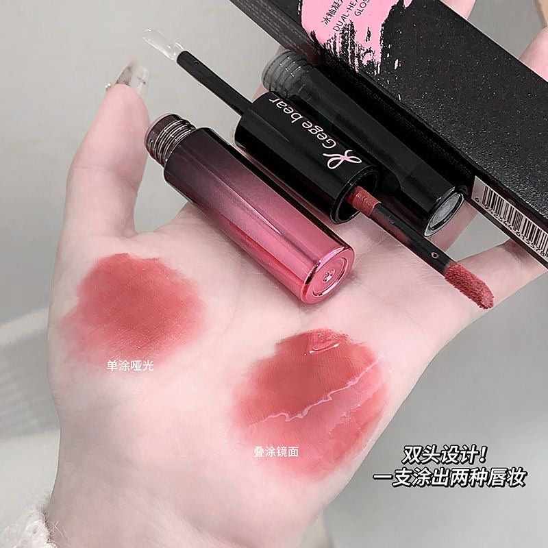 Gege Bear Dual Headed Velvet + Glossy Lip Combo - Douyin Shop product image 9