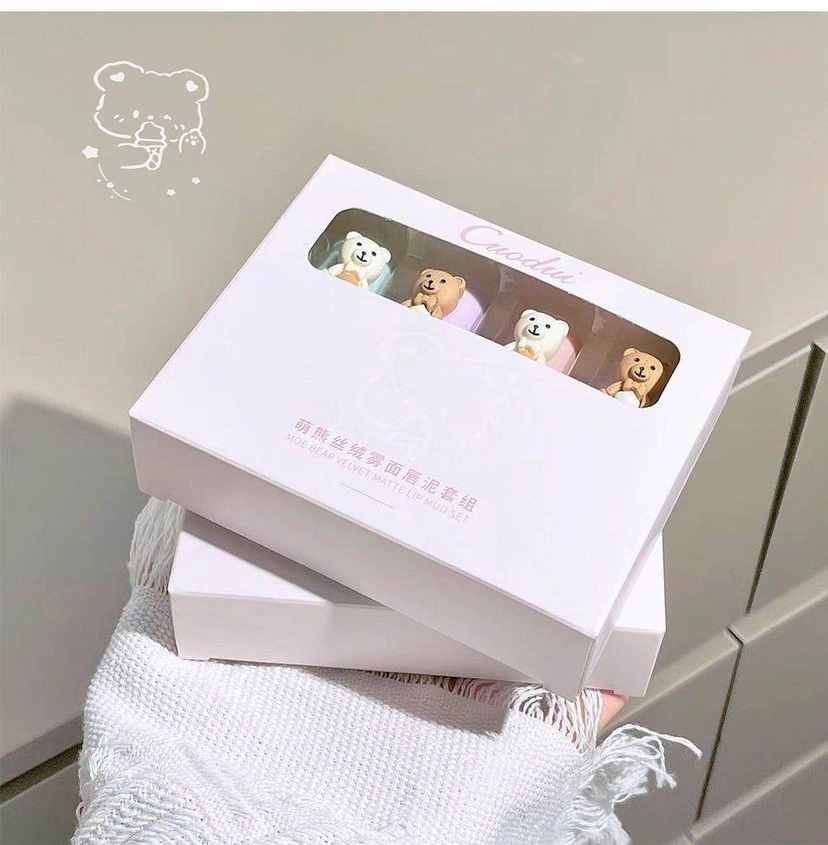 Cuodui Moe Bear Velvet Matte Lip Glaze Set (4 pieces) - Douyin Shop product image 6