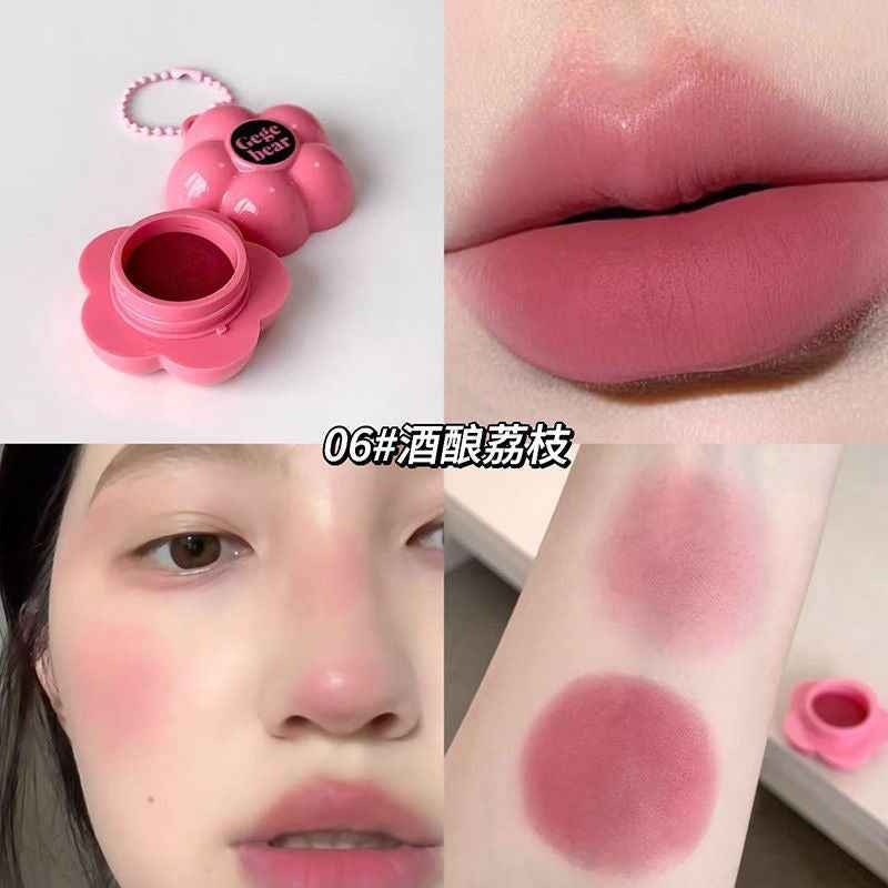 Gege Bear Multi-purpose Flower Lip and Cheek Mud Keychain - Douyin Shop product image 8