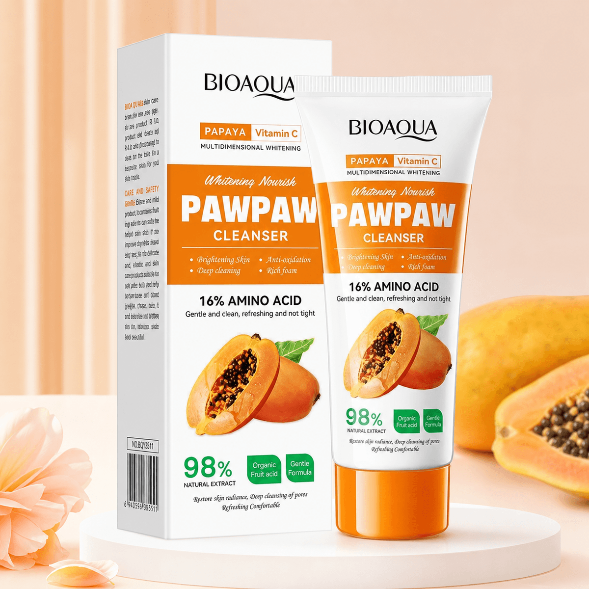 Bioaqua Papaya Vitamin C Cleanser Face Wash 100g - Douyin Shop