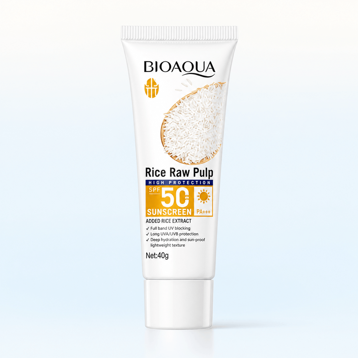 Bioaqua Rice Raw Pulp Sunscreen Spf 50 PA+++ 40g - Douyin Shop