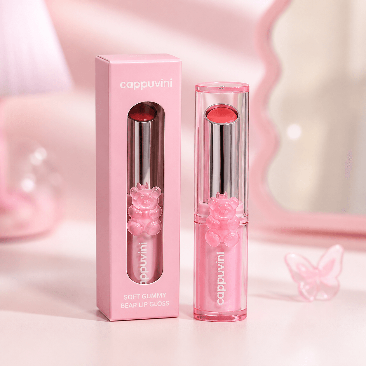 Cappuvini Soft Gummy Bear Mirror Solid Lip Gloss - Douyin Shop