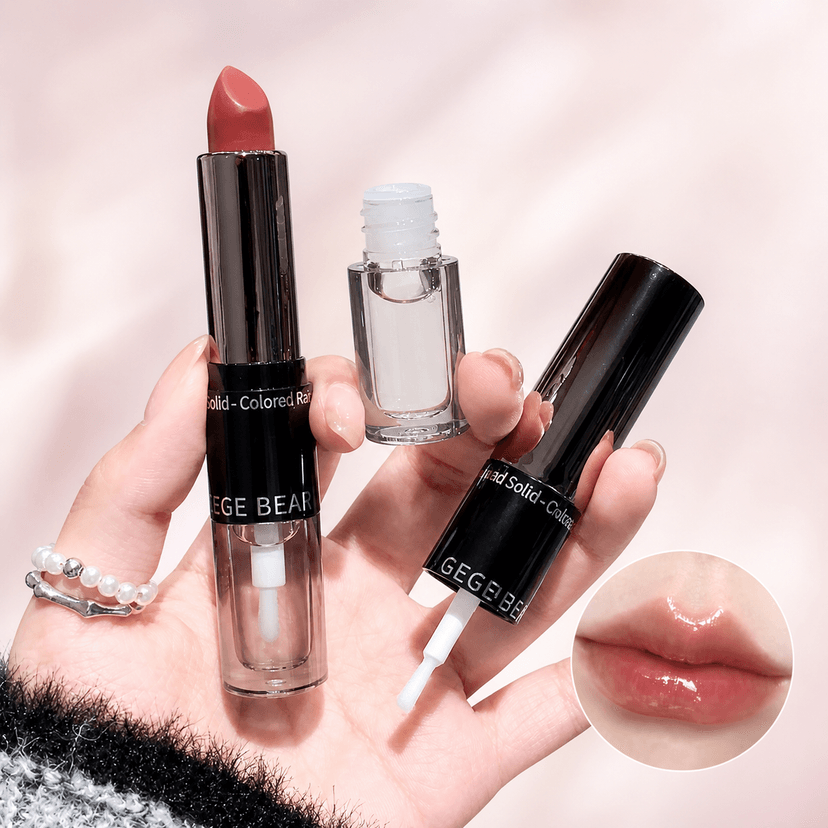 Gege Bear Double-ended Velvet Lipstick with Lip Oil - Douyin Shop product image 1