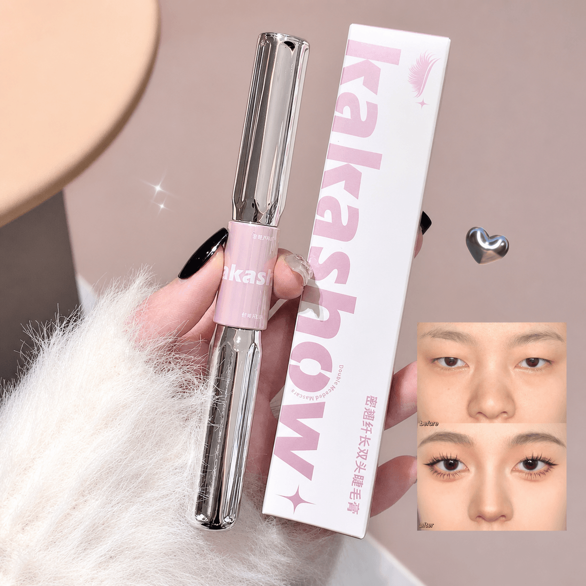 Kakashow Dual Ended Mascara for upper and lower lash (waterproof, smudge-proof) - Douyin Shop