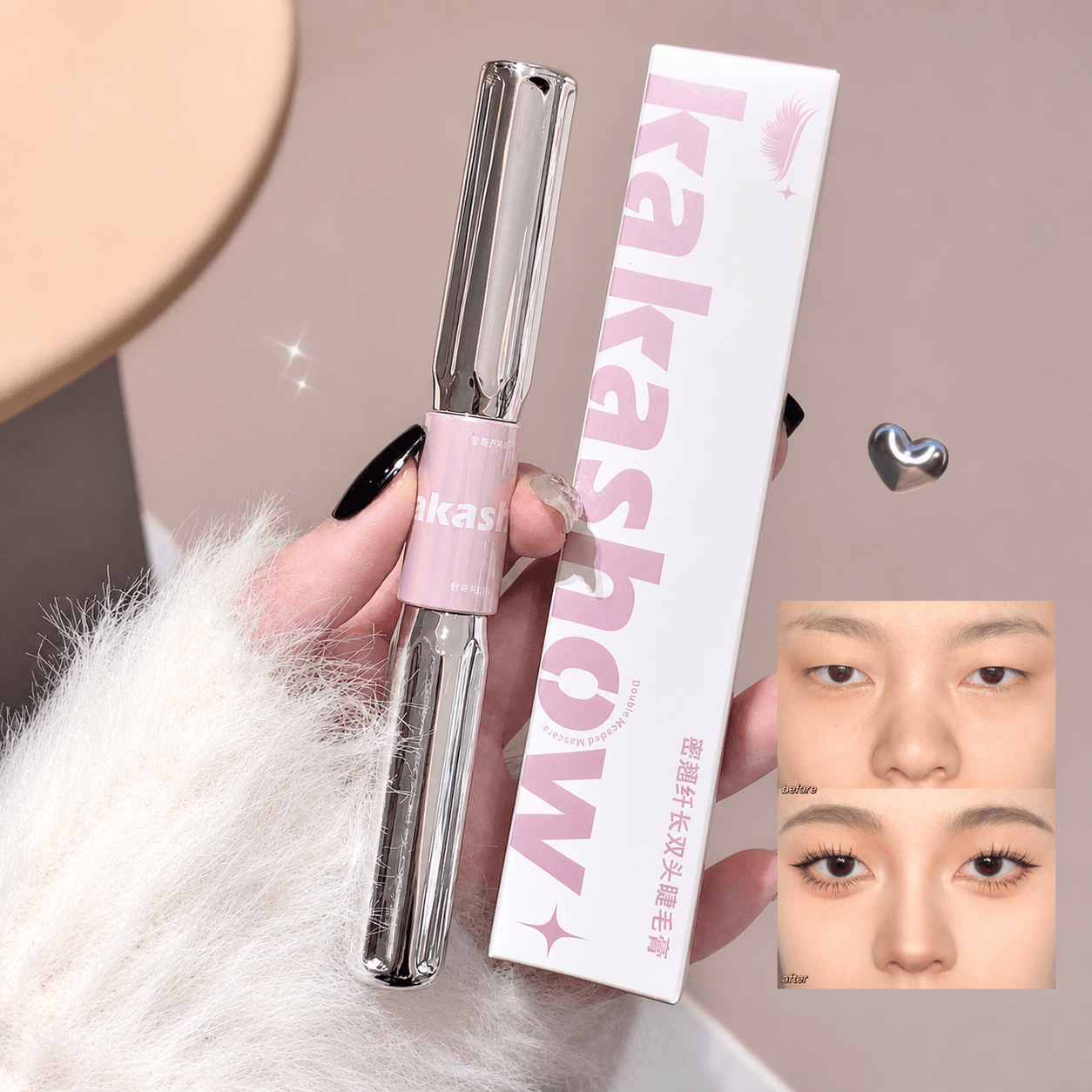 Kakashow Dual Ended Mascara for upper and lower lash (waterproof, smudge-proof) - Douyin Shop
