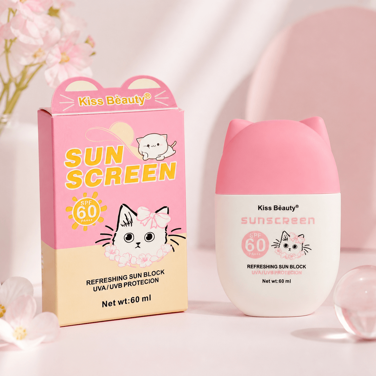 Kiss Beauty Sunscreen SPF 60 PA+++ 60ml - Douyin Shop