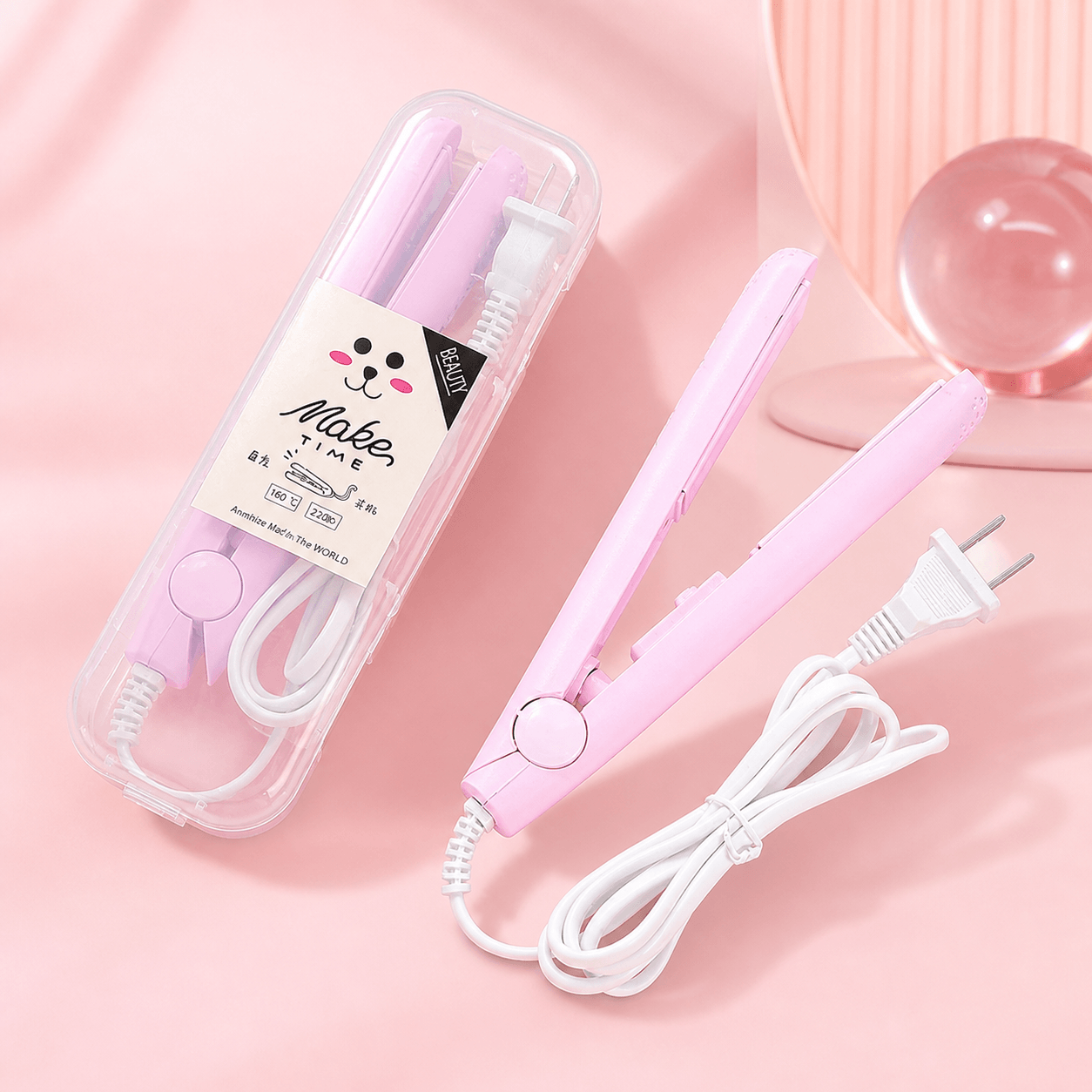 Mini Curling & Straightening Iron (random colour) - Douyin Shop