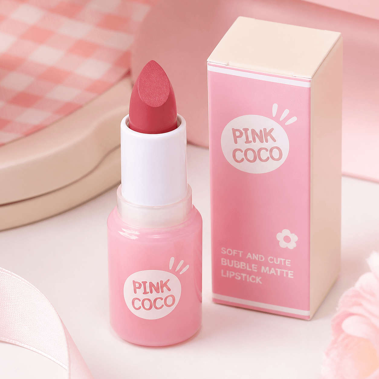 Pink Coco Soft and Cute Bubble Matte Lipstick - Douyin Shop