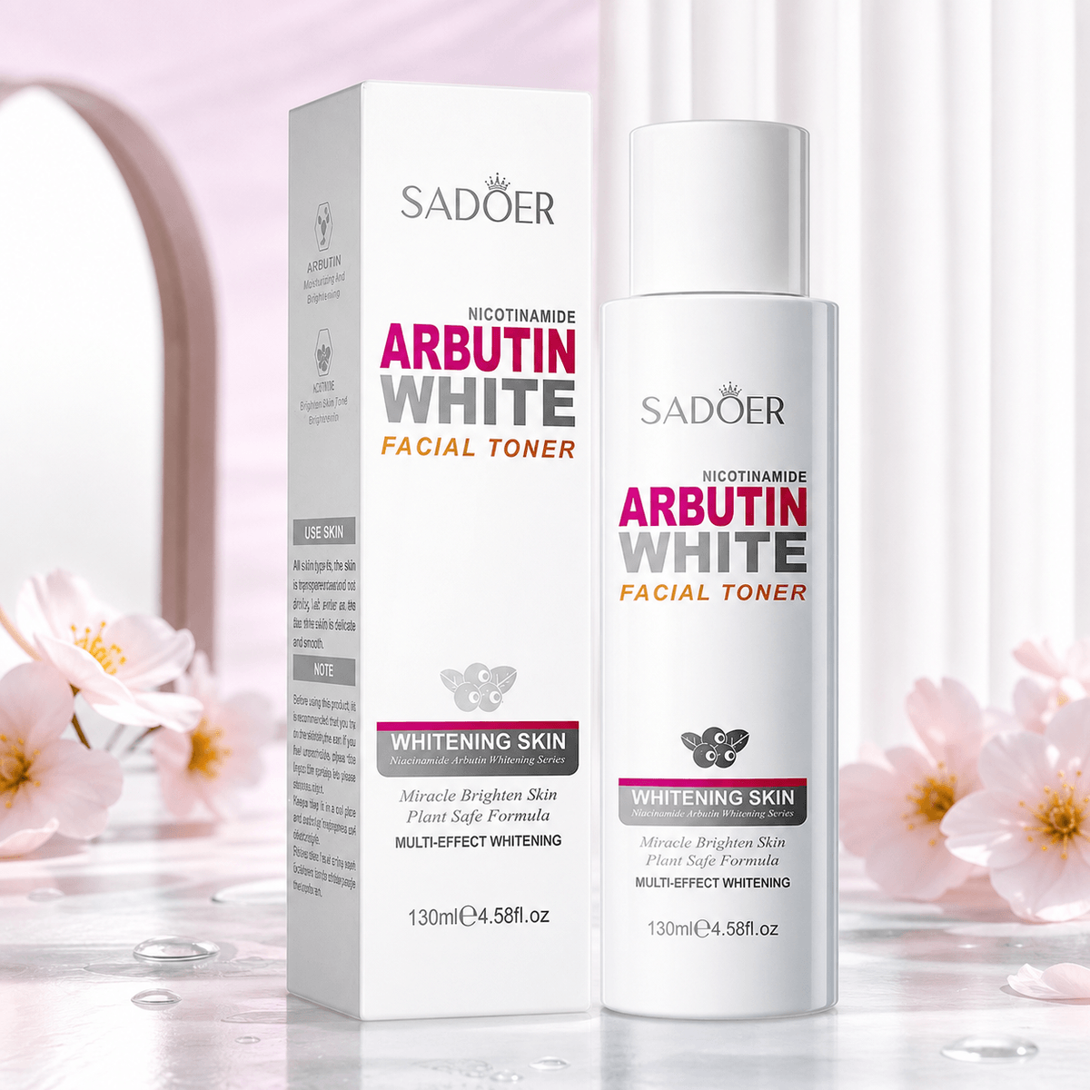 Sadoer Arbutin White Facial Toner 130ml - Douyin Shop
