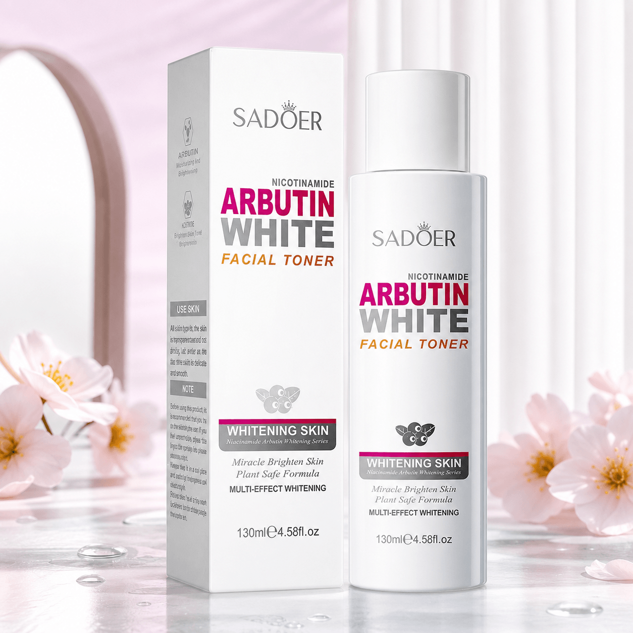Sadoer Arbutin White Facial Toner 130ml - Douyin Shop
