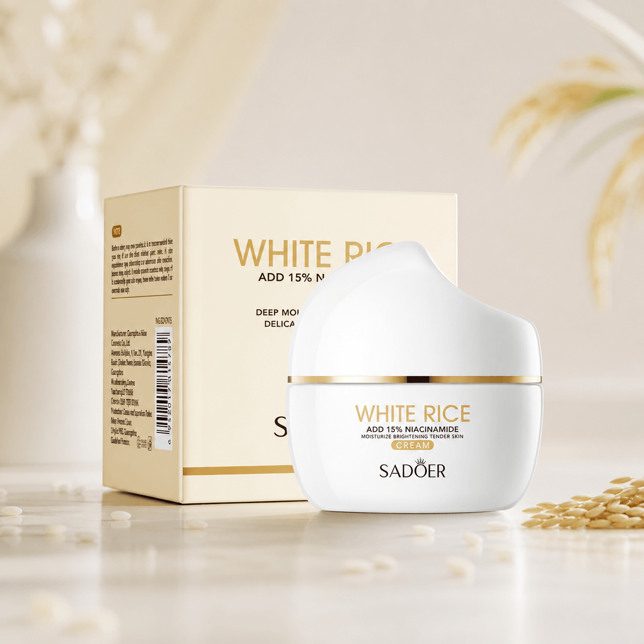 Sadoer White Rice 15% Niacinamide Cream 50g - Douyin Shop