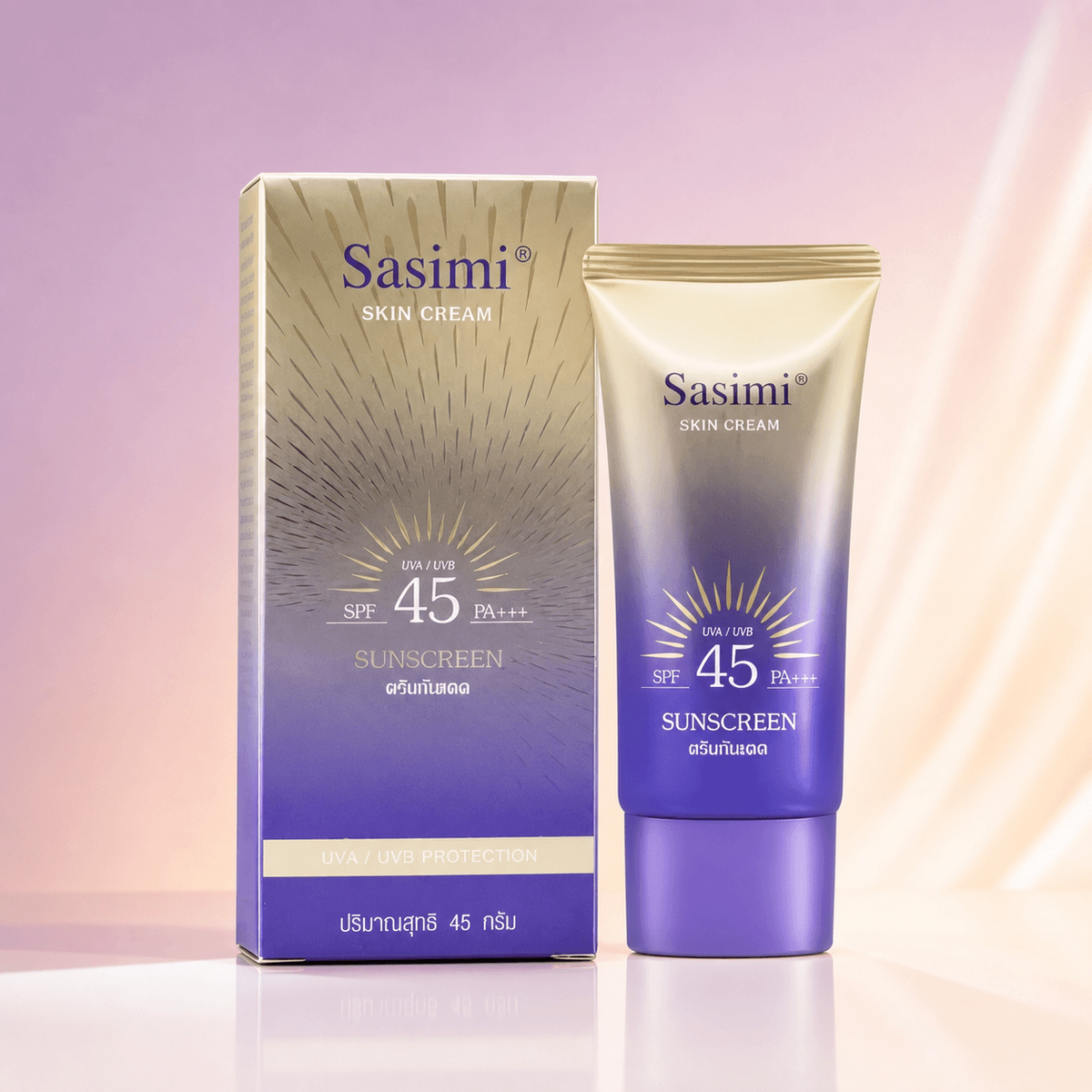 Sasimi Skin Cream Sunscreen SPF 45 PA+++ 45g - Douyin Shop