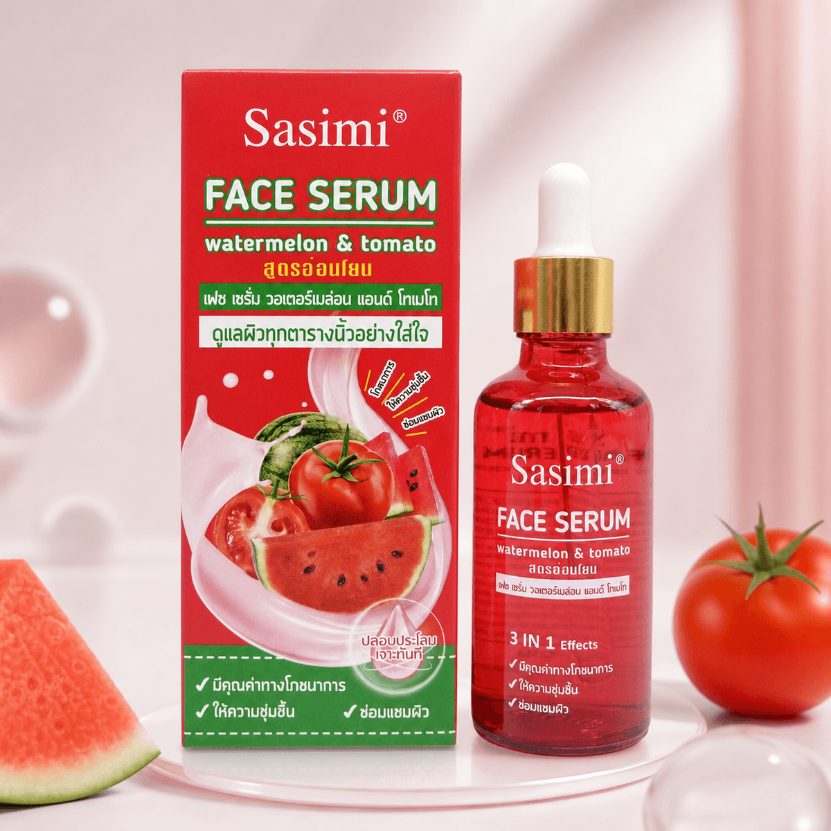 Sasimi Skin Repair Watermelon & Tomato Face Serum 50ml - Douyin Shop