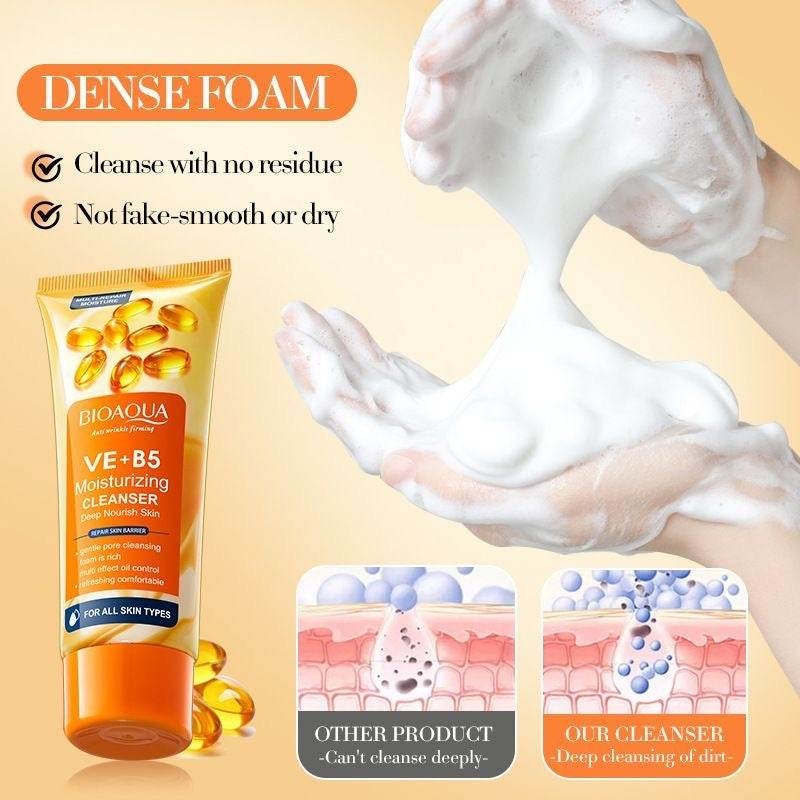 Bioaqua Vitamin E + B5 Cleanser Face Wash 100g - Douyin Shop product image 5