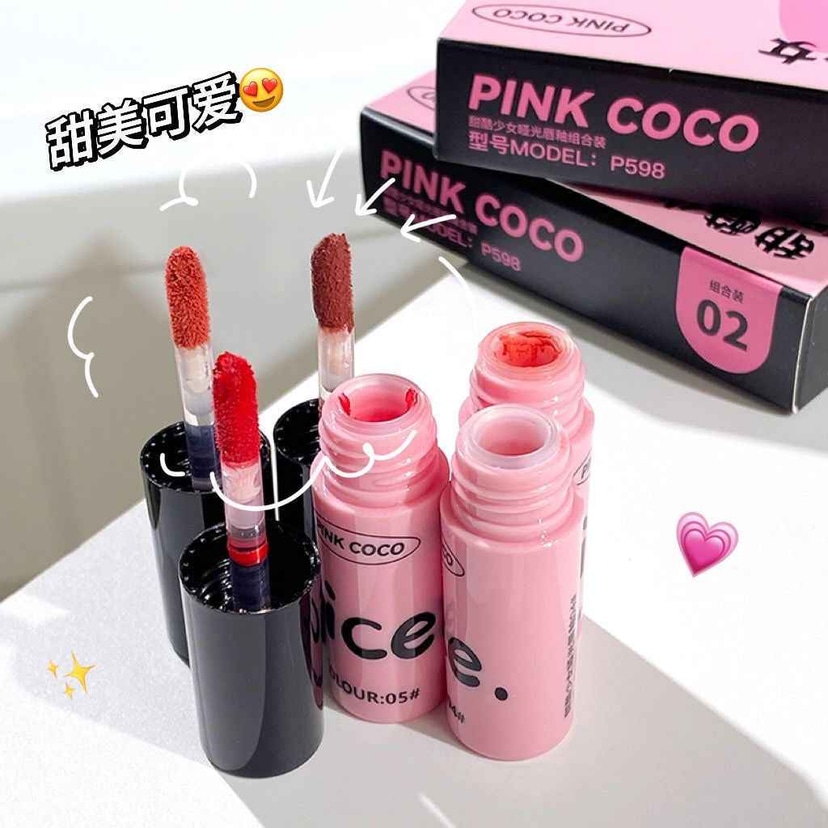 Pink Coco Sweet and Cool Girl Matte Lip Glaze - Douyin Shop product image 4
