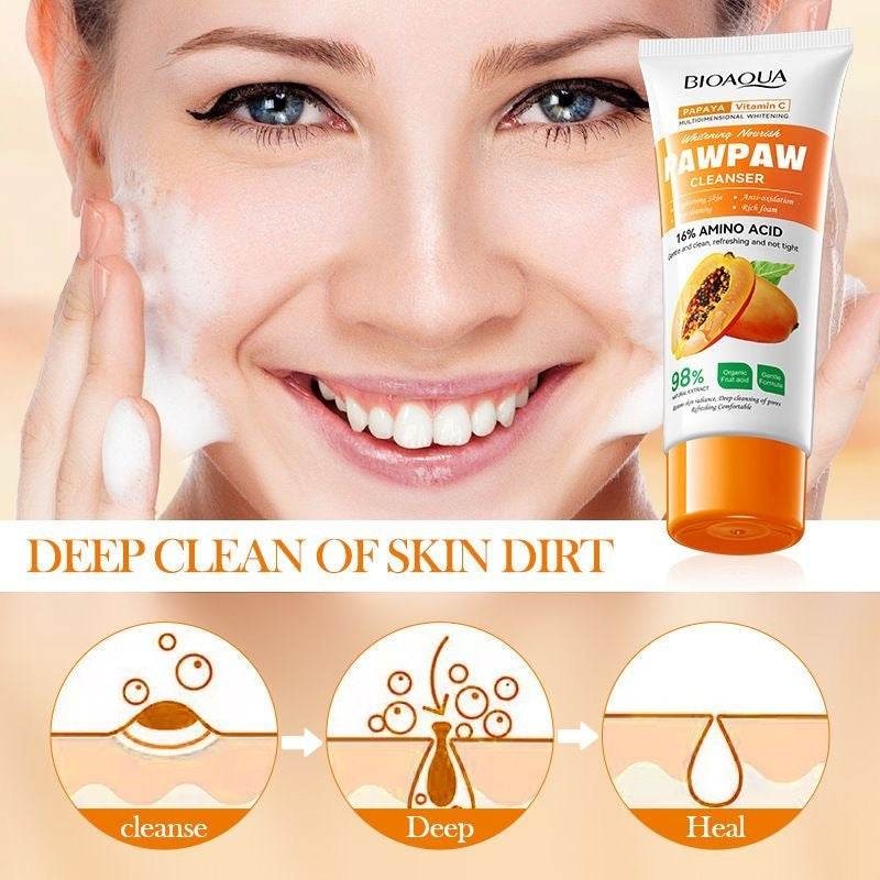 Bioaqua Papaya Vitamin C Cleanser Face Wash 100g - Douyin Shop product image 3