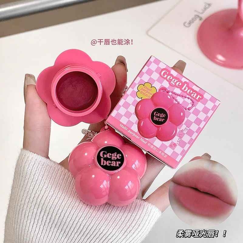 Gege Bear Multi-purpose Flower Lip and Cheek Mud Keychain - Douyin Shop product image 12