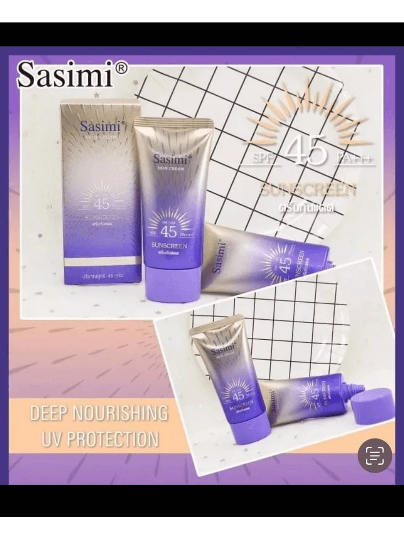 Sasimi Skin Cream Sunscreen SPF 45 PA+++ 45g - Douyin Shop product image 2