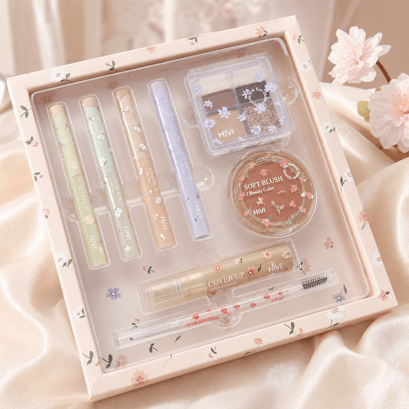Hivi Make-up Set (4 lip, eyebrow liner with brush, concealer, blush, eyeshadow palette) - Douyin Shop product image 1