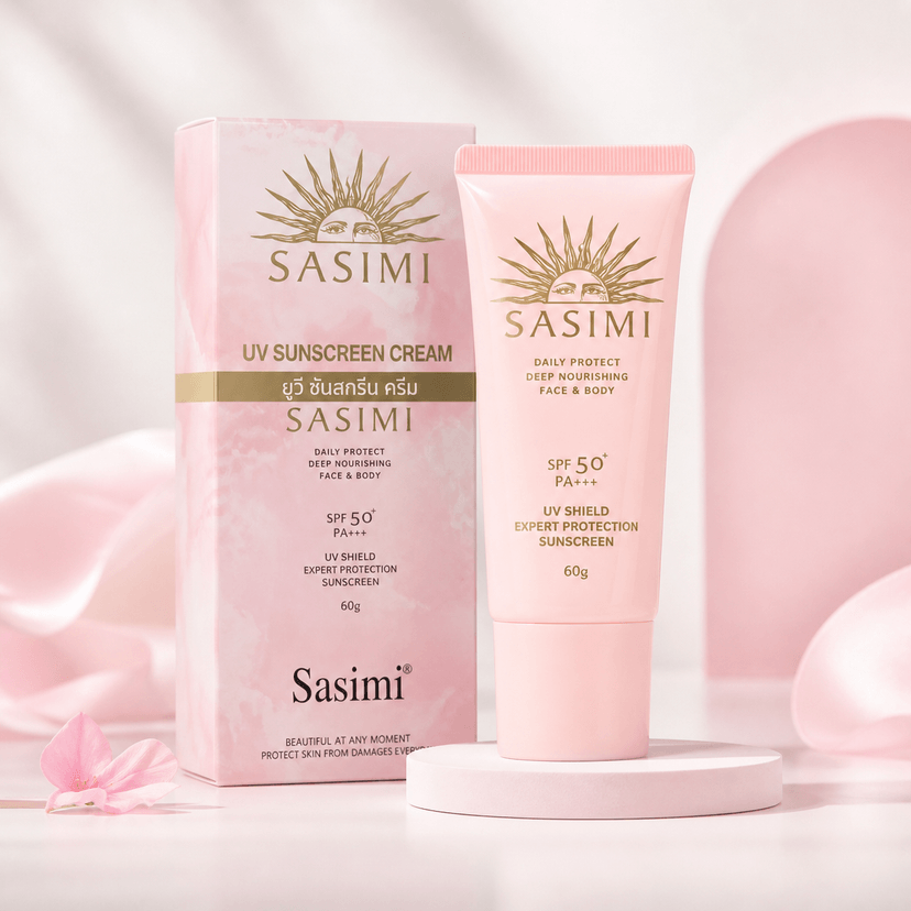 Sasimi Daily Protect Deep Nourishing Face & Body SPF 50+ PA+++ UV Shield Expert Protection Sunscreen 60g - Douyin Shop product image 1