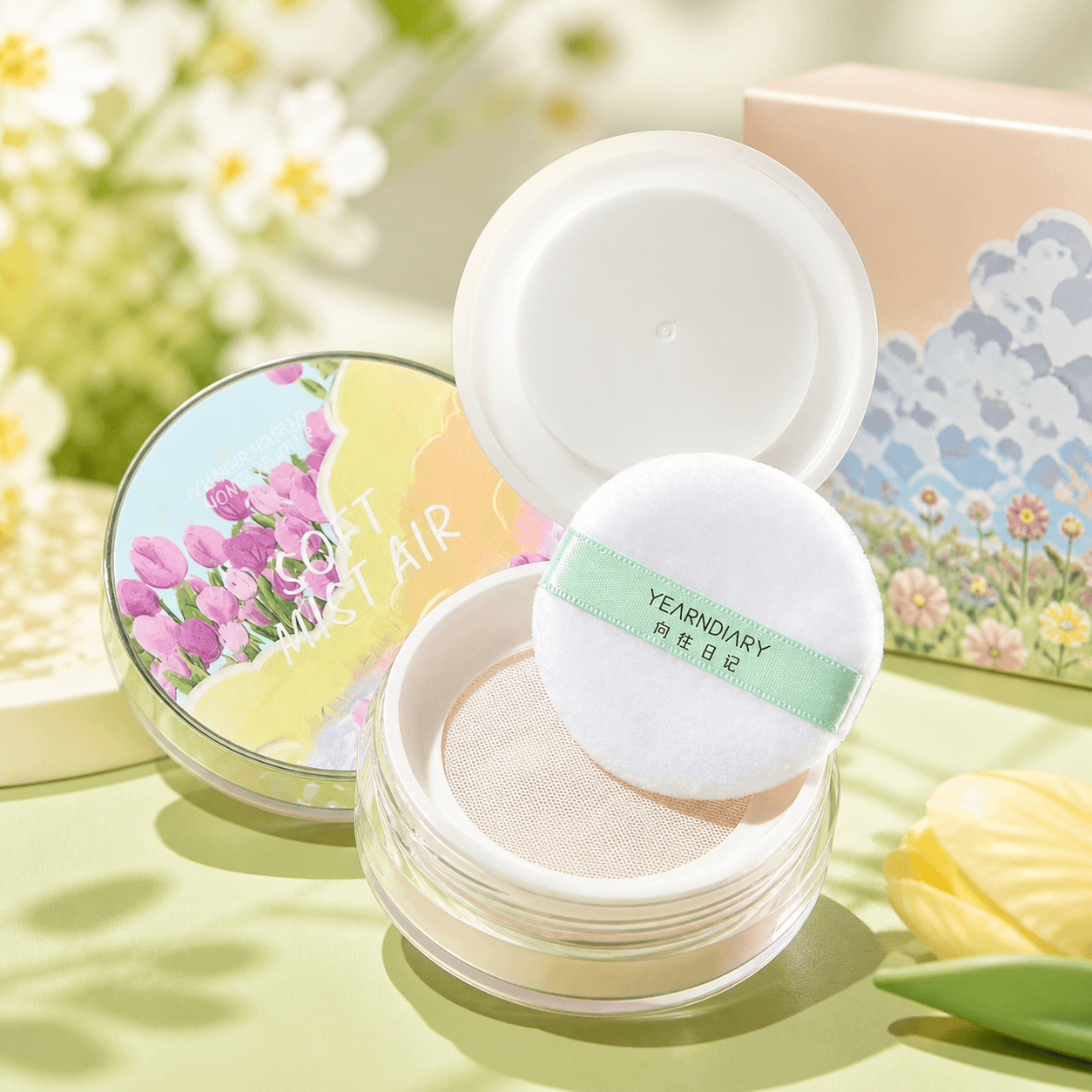 Yearn Diary Soft Mist Air Holding Makeup Honey Powder (with puff) - Douyin Shop