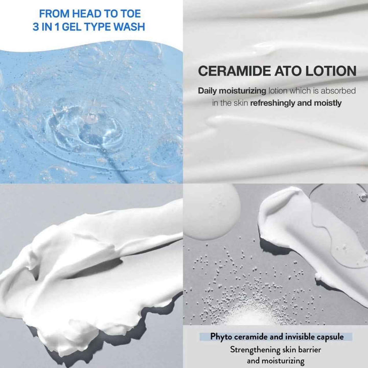 Illiyoon Ceramide Ato Trial Kit (Lotion 50ml, Wash 50ml, Concentrate Cream 30ml) - Douyin Shop