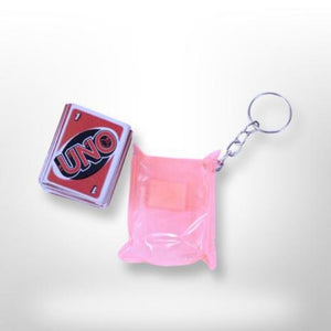 Uno Keychain with Playable cards inside (random colour)