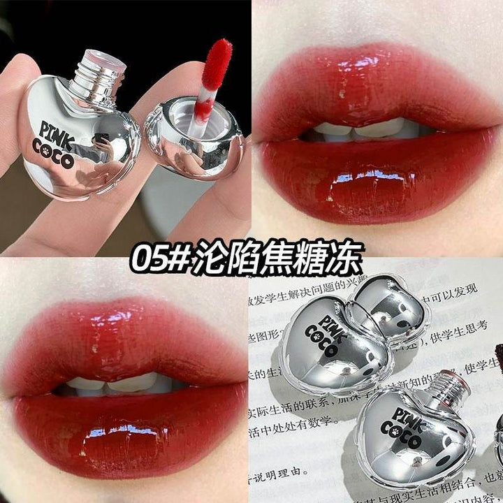 Pink Coco Heart Mirror Lip Gloss - Douyin Shop