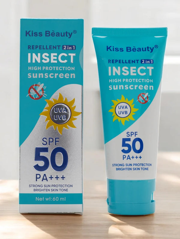 Kiss Beauty Insect Repellent 2 in 1 High Protection Sunscreen SPF 50 PA+++ UVA UVB (tone up) 60ml - Douyin Shop
