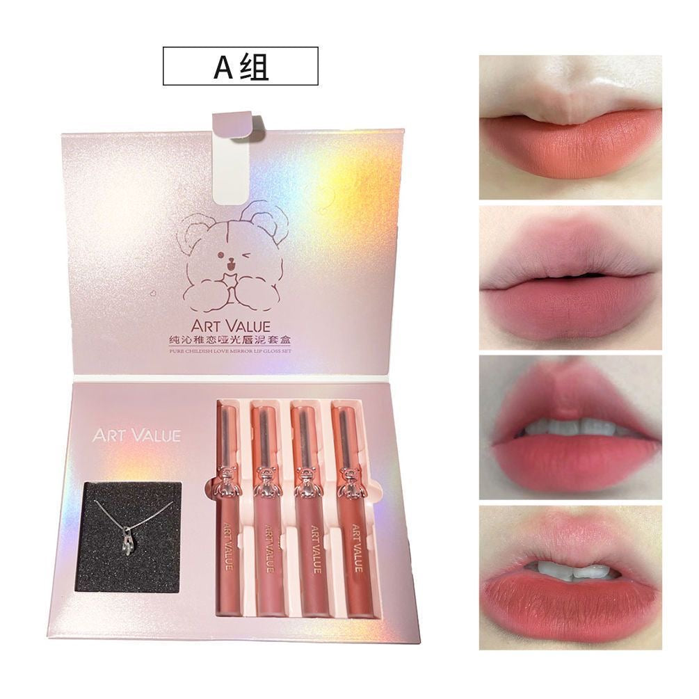 Art Value Lipgloss Set with Necklace - Douyin Shop